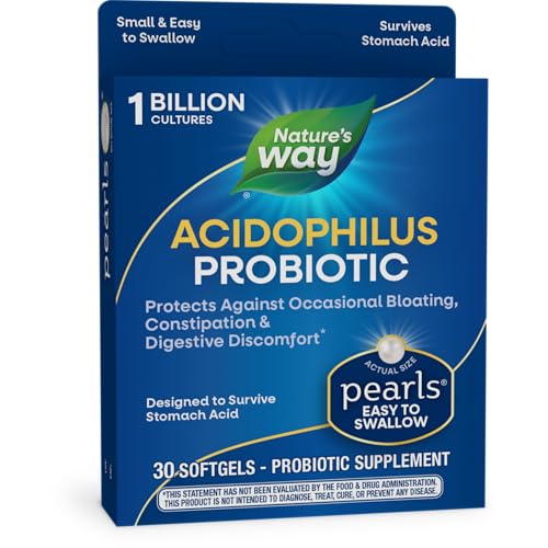 Nature's Way Probiotic Pearls Acidophilus (formerly Acidophilus Pearls), 30 Softgels, 30Count (Packaging May Vary)