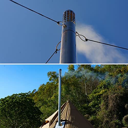 Firehiking 2.36" Spark Arrestor Stove Pipe With Filter Chimney Cap Screen For Camping Exhaust #TOP6
