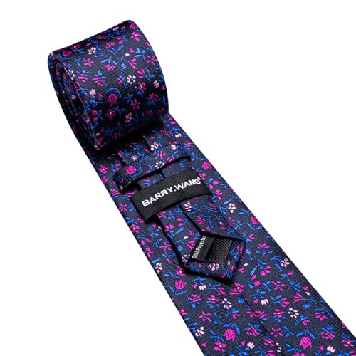 Image of Barry.Wang Ties for Men Silk Tie Sets Polka Dot Woven Necktie Pocket Square Cufflinks Business Wedding