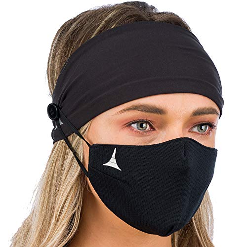 Headband with Button for Mask. Ear Protection and Comfort. Face Mask Holder for Nurses and People Who Wear Masks
