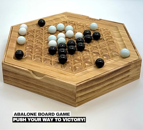 Abalone Juego de Mesa con Tablero y 28 Canicas de Madera miniatura 4