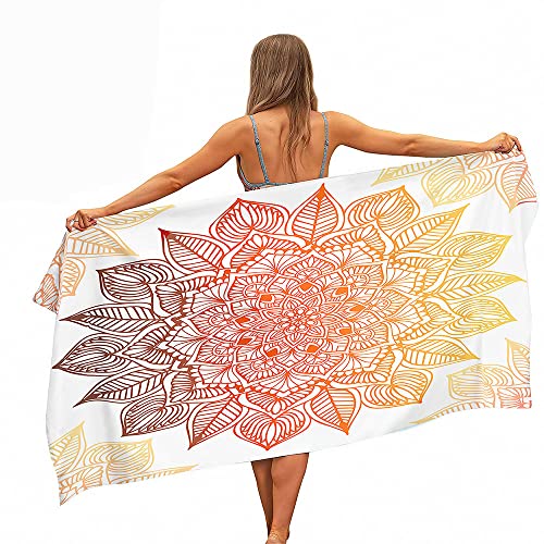 Surwin Mandala Serviette de Plage en Microfibre Anti Sable, Grande Taille Couverture de Voyage à Séchage Rapide Super Absorbant Légère Portable pour Plage...