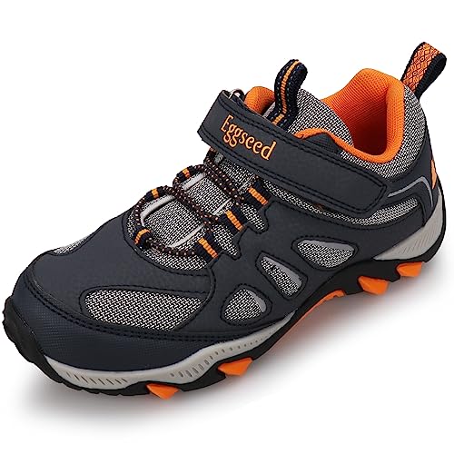 UOVO Boys Shoes Water Resistant Hiking Boots Kids Outdoor Walking Shoes Non Slip Ankle Athletic Sneaker Anti Collision Size 9.5 Toddler to 4.5 Big Kids