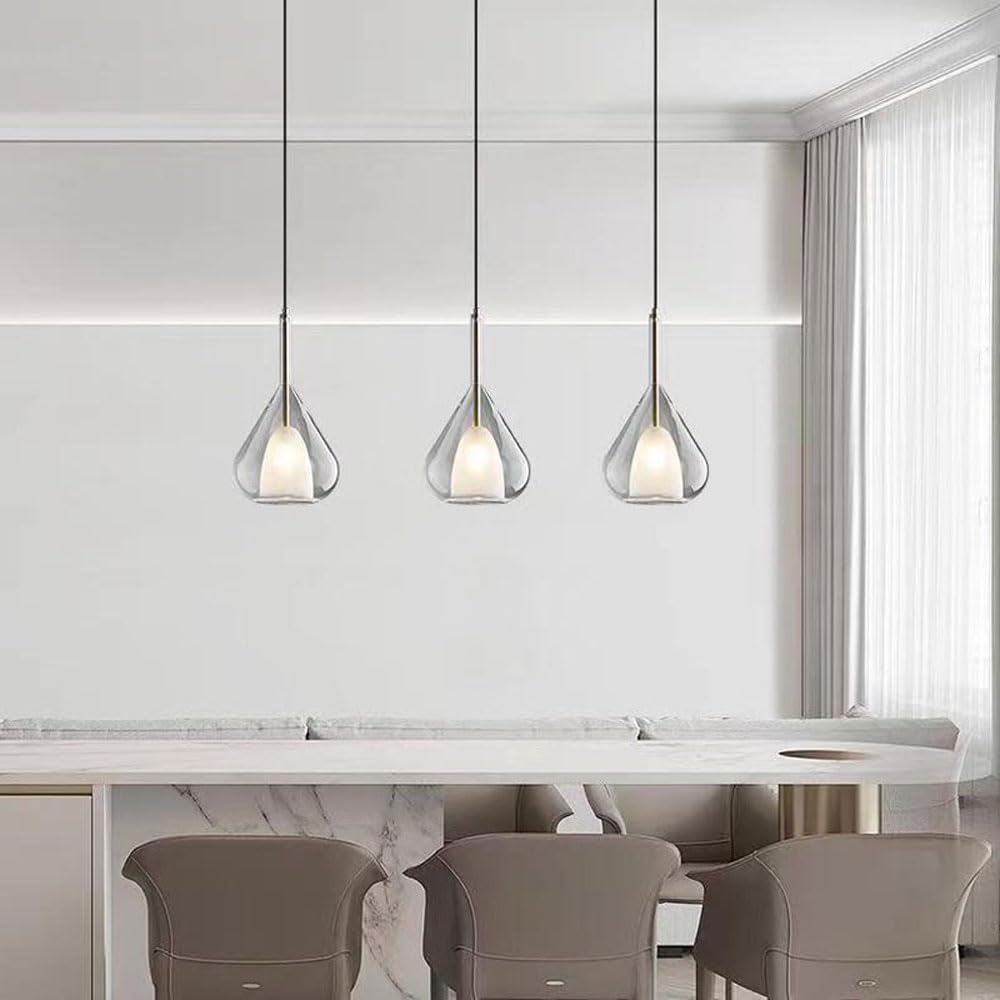 Lampadari in Stile Nordico, Paralume per Lampada a Sospensione a Forma di Goccia d'Acqua dalla personalità Creativa, Lampada a Sospensione a Testa Singola E27 Scream, Lampada da soffitto a Filo,