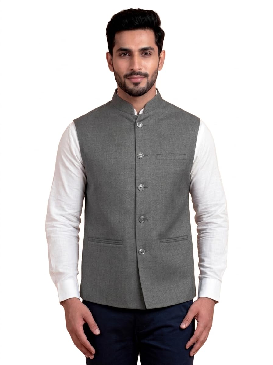 Jute Nehru Jacket For Man Party Wedding Ethnic Sleeveless Coat for Formal & Casual Wear Wais Coat-image-26