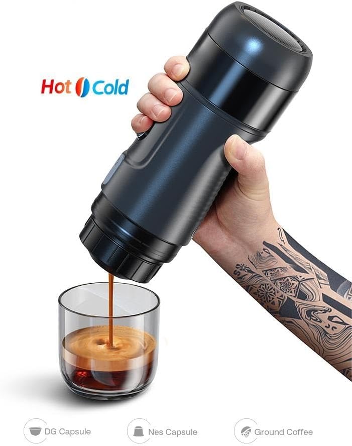 Portable Car & Home Coffee Maker, 12V DC Espresso Machine, Compatible with Nexpresso Dolce Capsules, H4A (Color : H4A Gift box, Size : CHINA_AU)