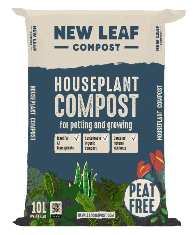 NEW LEAF Organic Peat Free Houseplant Compost, 10 Litres