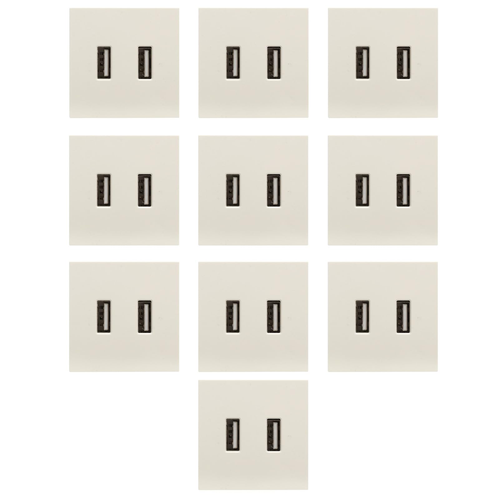 Fdit Prise Murale USB 10W 2 Ports DC5V2A Chargeur Double USB AC110-250V pour Maison Hôtel Camping-car