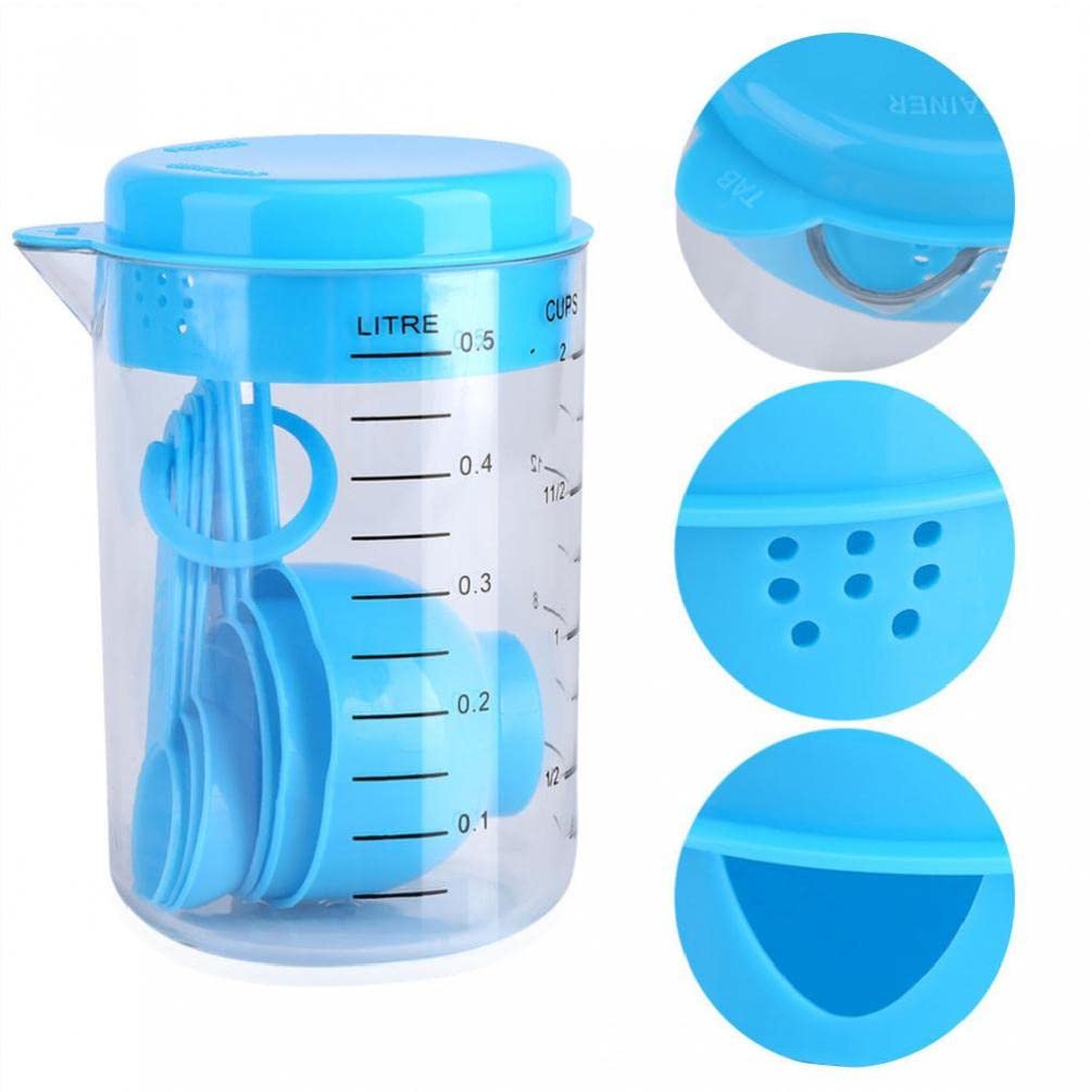 Bontannd 02 7Pcs/Set Plastic Measuring Cups And Spoons Measure Tea Coffee Kitchen Utensil For Baking Tools Bakeware Kitchen Tools