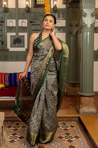 Image of MIRCHI FASHION Saree for Woman | Art Silk Floral Printed Ethnic Occasional Sari with Blouse
