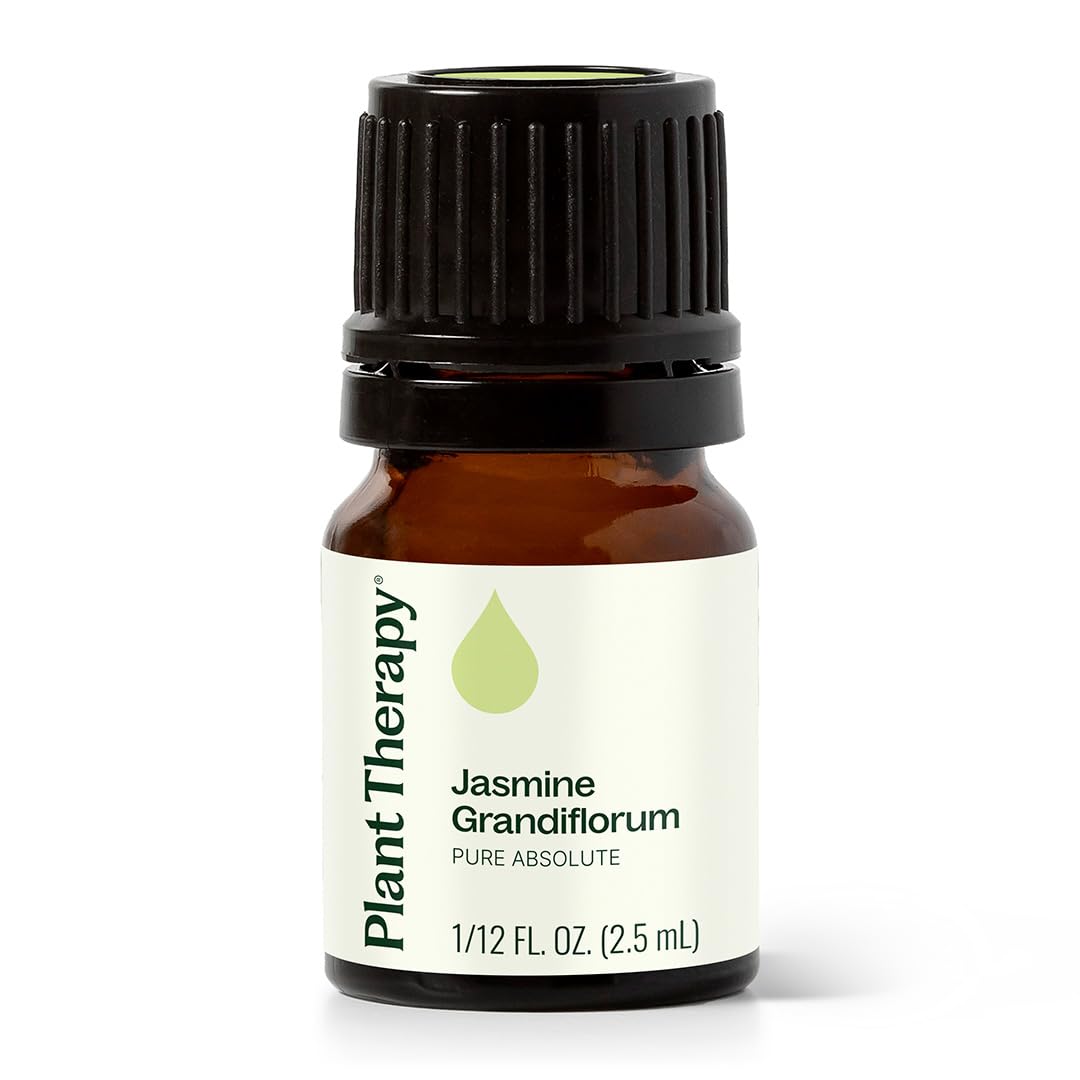 Jasmine Grandiflorum Absolute Essential Oil 2.5 mL (1/12) 100% Pure, Undiluted, Natural Aromatherapy for Topical Use & Diffusion, Benefits Include: Uplifting, Romantic, Rejuvenating