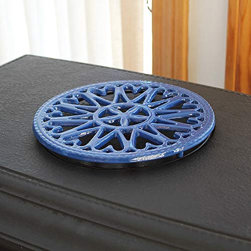 Minuteman International C-33BL Blue Sunbursttrivet Woodstove Tabletop Cast Iron Trivet thumb #2