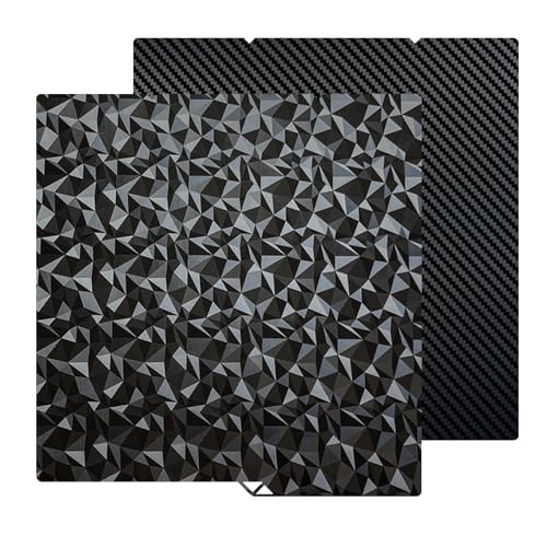 JUUPINE 264x276MM for Kobra S1/Kobra 4/Kobra X Build Plate PEO PET Sheet Double Sided Heated Bed Spring Steel Flexible Platform for Anycubic Kobra S1/Combo/ACE Pro Carbon Fiber + Diamond Pattern