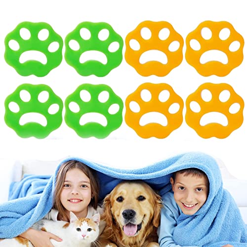 Pet Hair Remover for Laundry,8 PCS Reusable Pet Fur Laundry Catcher Hair Remover - The Paw Pet Hair Remover-Washing Machine Lint Remover - Fur Remover for Laundry,Bedding,Clothes (cat paw)