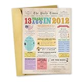 OJsensai ビンテージ 13歳の誕生日デコレーション 女の子や男の子へのギフト、娘や息子への大きな13歳の誕生日カード、2012年の誕生日ギフトに最適