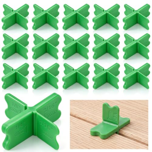 16 Pcs ABS Deck Board Spacer Tools, 1/16", 1/8", 3/16", 1/4", Green