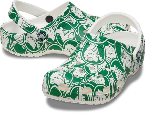 Image of Crocs Unisex Classic Graphic Clog Green Ivory Men's 7, Women's 9 Medium