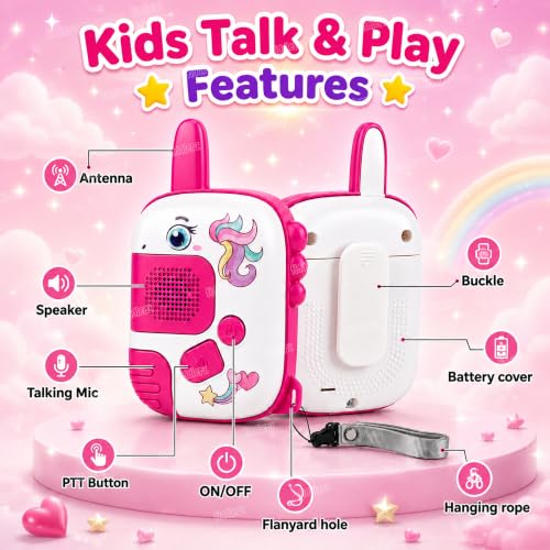 Image of Zest 4 Toyz Unicorn Toy Phone for Kids, Talking Toy Set for Girls & Boys, Kids Calling Toy with Lanyards for Indoor Outdoor Pretend Play