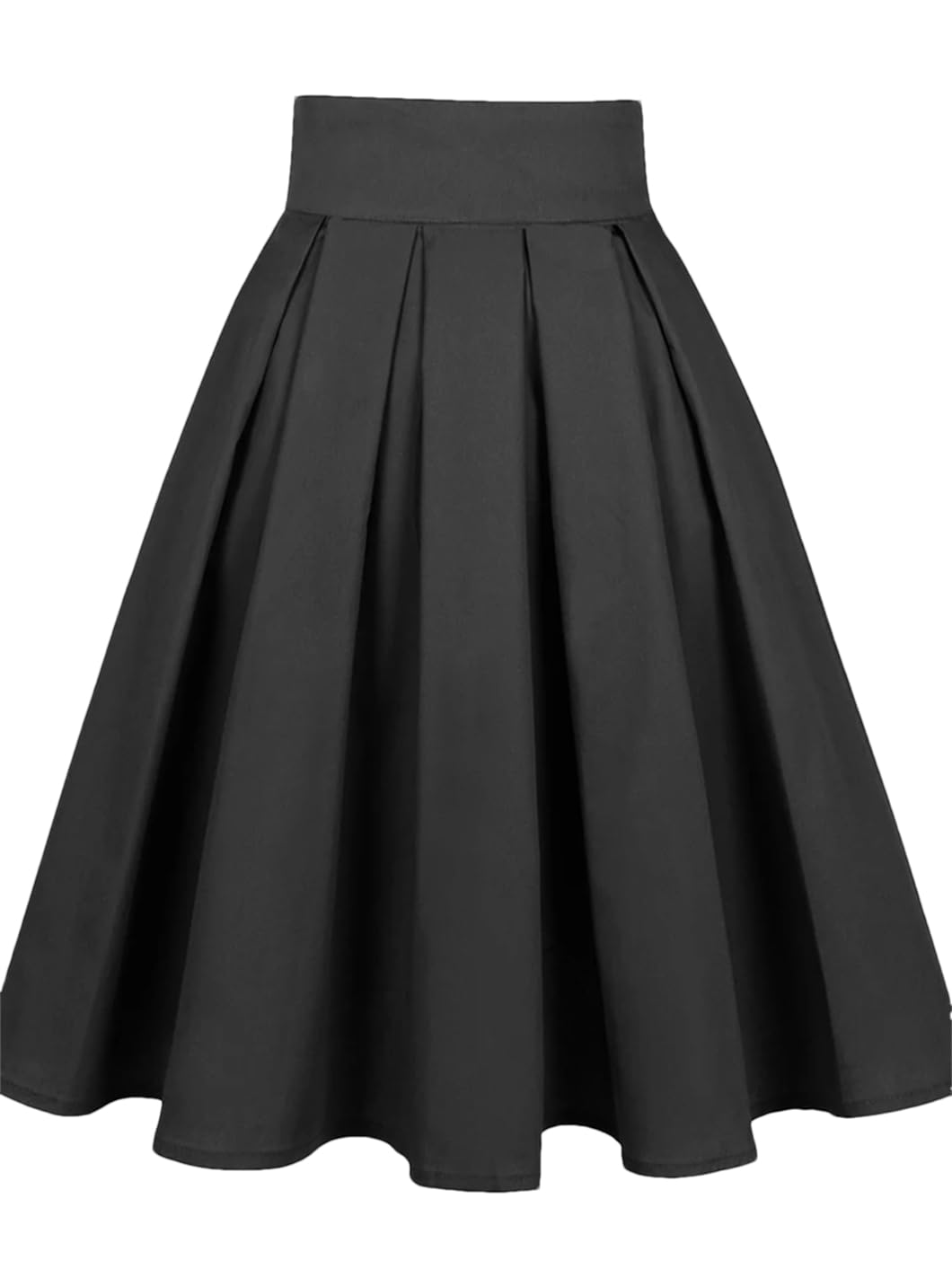 Rockabilly - Faldas lisas para mujer, estilo francés, cintura alta, estilo años 50/60, plisadas, estilo vintage