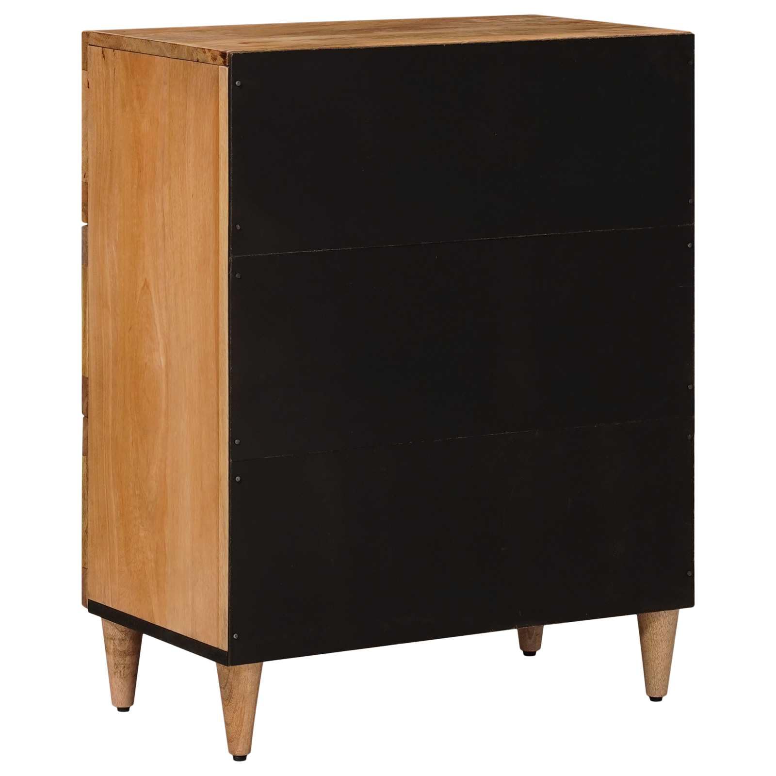 Générique Naturalny bufet 60 x 33 x 75 cm lite drewno mango do nowoczesnego salonu lub jadalni z szufladami i przegródkami