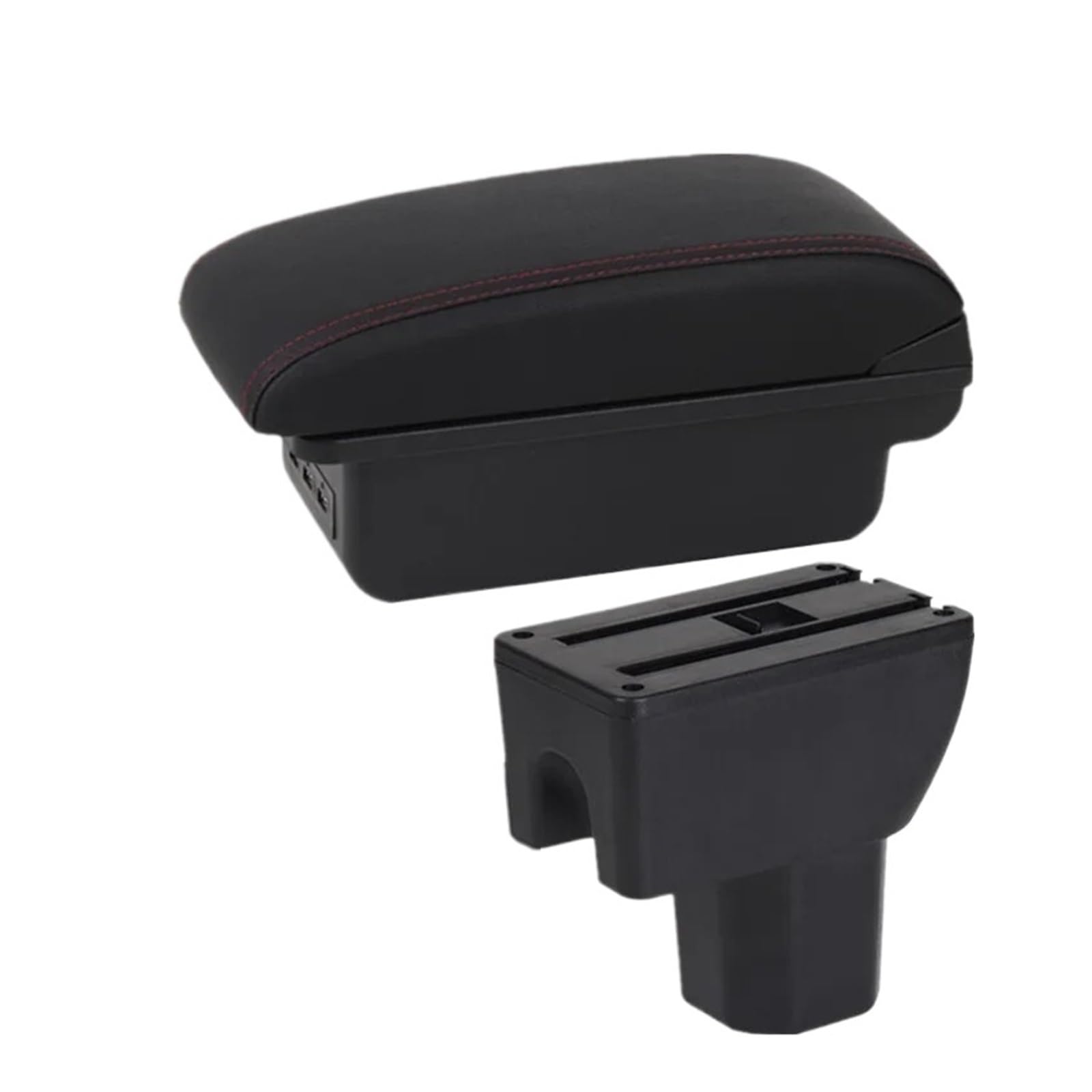 GBGWRMRYX Center Armrest Box For Suzuki For IGNIS Car Armrest Box Dedicated Retrofit Parts Interior Storage Box Replacement Accessories Arm Rest(B1 Black red 3USB)