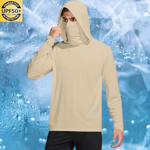 Men's UPF 50+ Sun Shirts Rash Guard Long Sleeve UV Protection Hoodies Lightweight Fishing Running Shirt2
