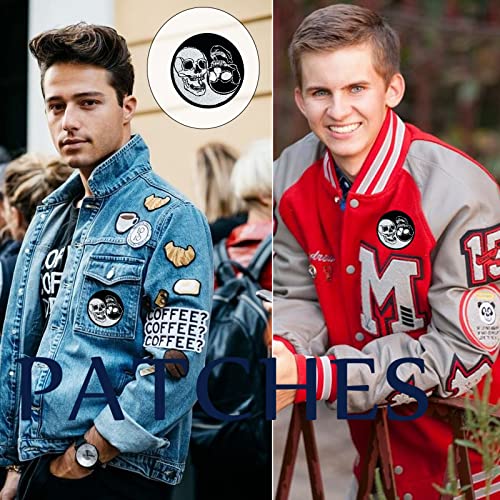 Wikineon Embroidered Iron On Patch, Funny Ghost Skull Patch - Punk Motorcycle Embroidered Applique Badge Iron On/Sew On Diy Clothing Accessories, Perfect For Backpack, Clothes, Hats & Jeans #TOP5