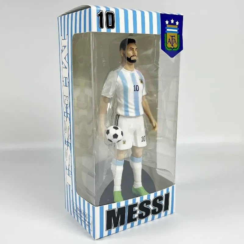 Image of Awestuffs Messi Argentina Action Figure | 20 cm PVC Collectible Football Figurine with Ball & Stand | Iconic Soccer Football Star | Premium Desk Decor Statue for Fans, Kids, Gifts & Sports Collectors