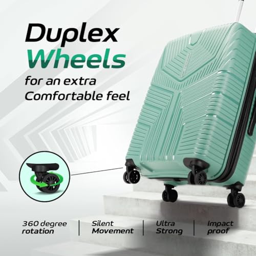 Image of VIP Aristocrat 3 Pc Set Cabin 55 cm (Small),65 cm (Medium),75 cm (Large) 4 Wheels Trolley,Hard Case Lightweight Bag & Combination Lock Suitcase with 3 Years International Warranty (Pista Green)