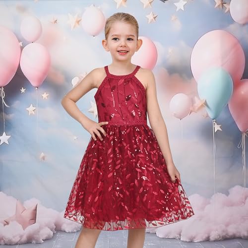 Sunny Fashion Girls Dress Turquoise Embroidered Halter Dress Party2