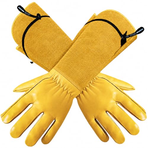 Guantes de cuero ITC de alta resistencia para jardinería y trabajos de poda