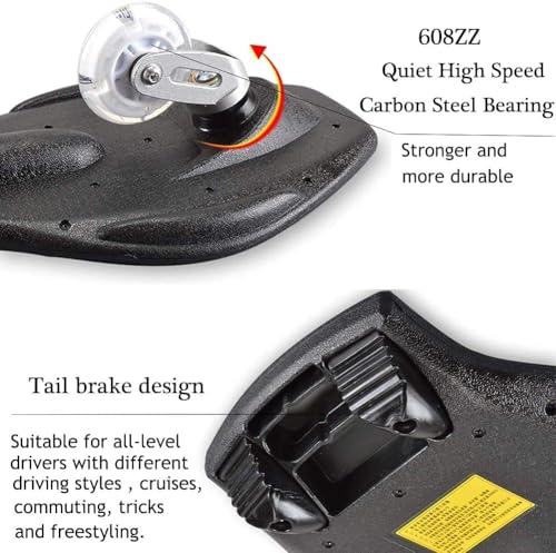 Image of Heavy Duty Wave Board, Skating Purpose 4 Wheel Skate Board for Boys and Girls (MC Laren 24 inch) (Dodge Cars 17 inch) (waveboard (Black))