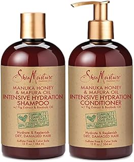 Shea Moisture Shampoo and Conditioner Set, Manuka Honey, Mafura Oil, Baobab Oil & Fig Extract, Hydrate + Replenish, Vitamin C, Sulfate Free & Hair Color Safe, Deep Conditioning, 13 Fl Oz Ea