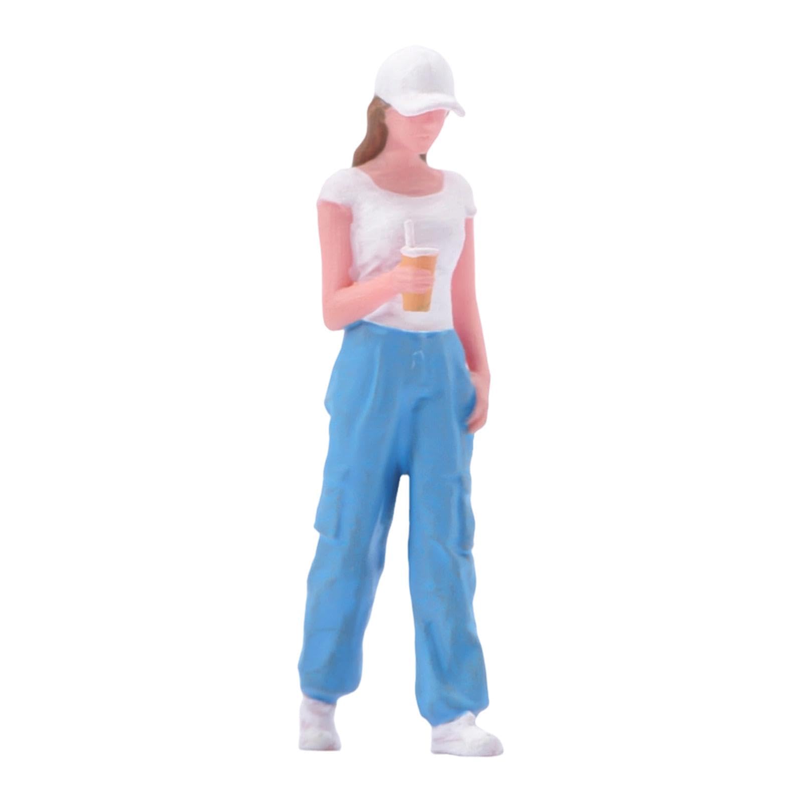 Figurine miniature de fille peinte à la main, modèle résine 1 24 de collection
