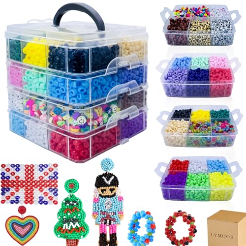 5500Pcs Pony Beads 1.6KG/3.4lb Color Saturation Kandi with Love Clay Bead Beads for Bracelets Making Hair Bead for Braids 24 Colors Friendship Bracelet Kit for Craft Jewelry Gifts