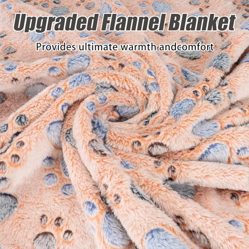 Image of Dog Blankets for Dogs, 3 Pack Large Blanket Medium Dog Cat Soft Fuzzy Blankets Washable,Comfort Flannel,Fuzzy Soft Blankets for Dogs,Pet Blanket,Reversible Cow Print,41 x 31 inch,Blue