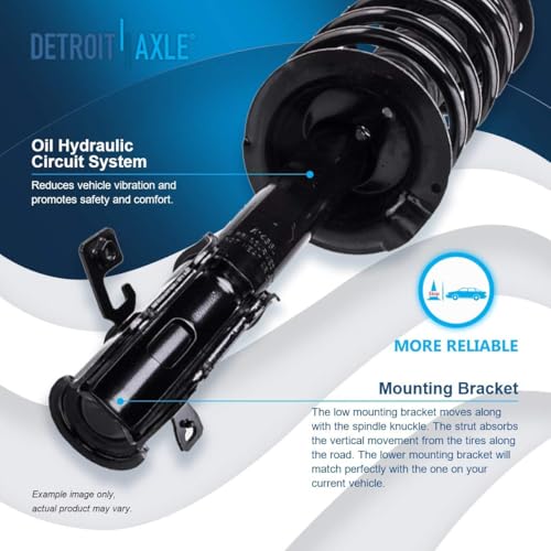 Image of Detroit Axle - Front Steering Knuckle Strut for 2011-2014 Ford Edge, 2011-2015 Lincoln MKX, 2012 2013 Steering Knuckle & Wheel Bearing Hub Strut and Coil Spring Assembly Replacement