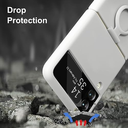 Image of MIDOS Back Cover Compatible with Samsung Z Flip 3 Silicone Case Full Protection Shock Proof Case for Samsung Galaxy Z Flip 3 (White)
