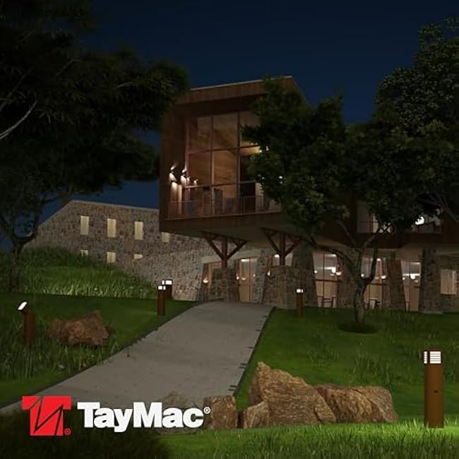 TayMac Gray Pagoda Light Slide Cover PPPLG for ParkPost Outdoor Power Enclosure (Required), 600-Lumen 2700K Polycarbonate Post Cap Light for Garden Decor, Seamless Pagoda Lighting Accessory