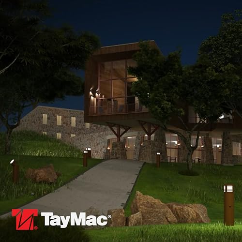 Image of TayMac Bronze Pagoda Light Slide Cover PPPLZ for ParkPost Outdoor Power Enclosure (Required), 600-Lumen 2700K Polycarbonate Post Cap Light for Garden Decor, Seamless Pagoda Lighting Accessory