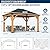 COVERONICS 11FT x 13FT Outdoor Spruce Wooden Gazebo - Patio Wood Frame Gazebo with Galvanized Steel Hardtop, Heavy-Duty Hardtop Gazebo for Garden, Poolside, Deck, Backyard