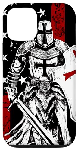 Knight Templar American Flag Case for iPhone 12/12 Pro