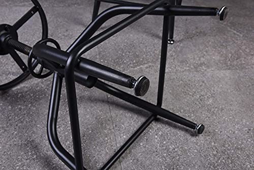 FUBIRUO Industrial Vintage Farmhouse Kitchen Counter Height Adjustable Swivel Metal Stool Kitchen Island Bar Stool Set of 2 (Black 2pcs, Wooden Top) - Image 8