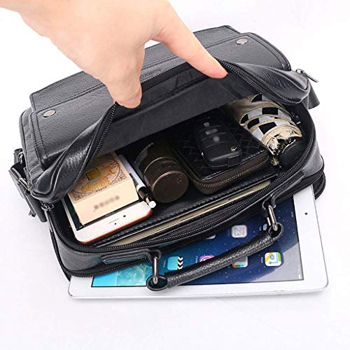 Business Briefcase, Leather Waterproof Shoulder Bag Tote Bag Multi-Function Backpack, Can Accommodate Flat, File (Size : 26 * 8 * 18CM) (28 * 9 * 20CM)4