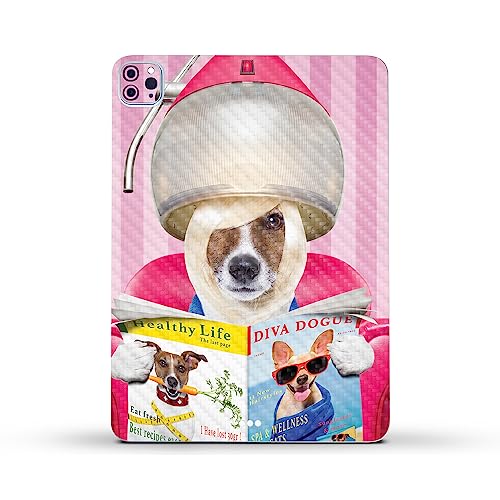 Image of MightySkins Carbon Fiber Skin Compatible with Apple iPad Pro 11 inch M2 4th Gen (2022) Full Wrap Kit - Dog Divas | Protective, Durable Textured Carbon Fiber Finish | Easy to Apply | Made in The USA