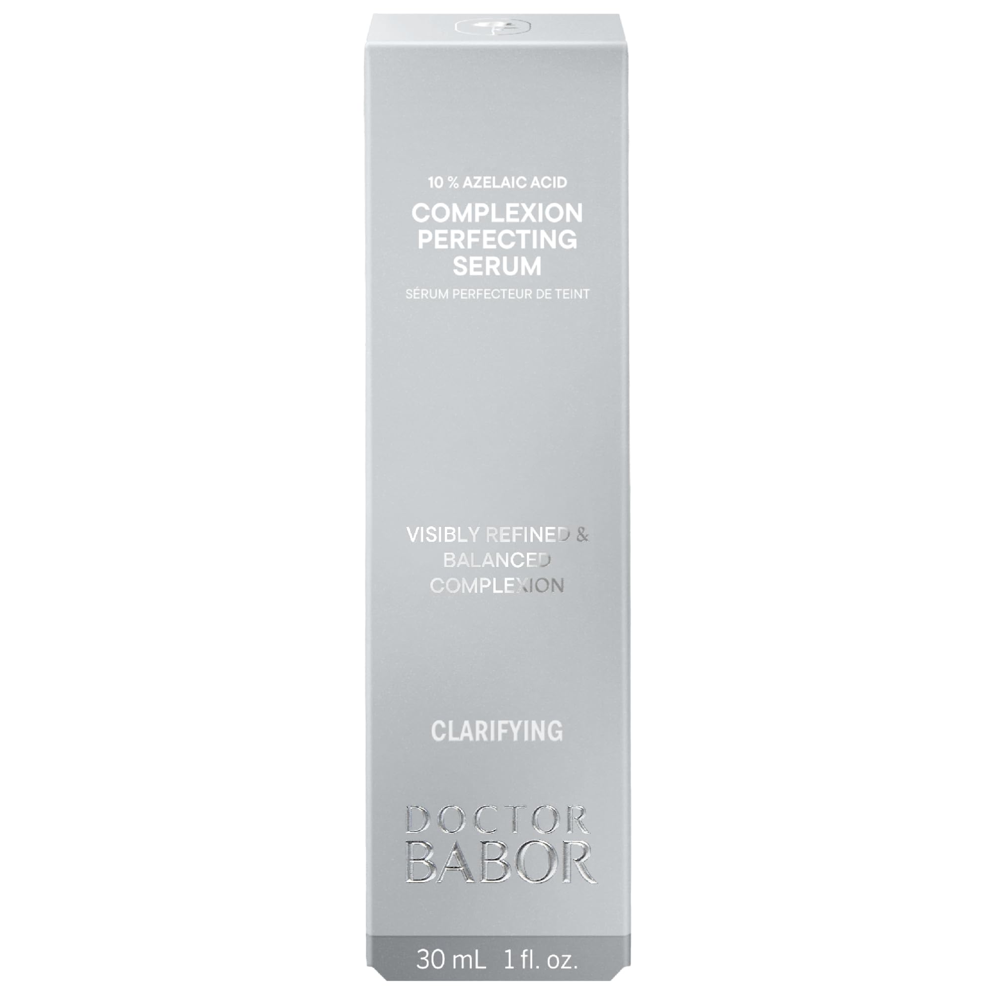 DOCTOR BABOR Clarifying Complexion Perfecting Serum – Sérum facial despigmentante facial vegano con ácido hialurónico, ácido azelaico y ácido láctico, para una piel más uniforme (30 ml)