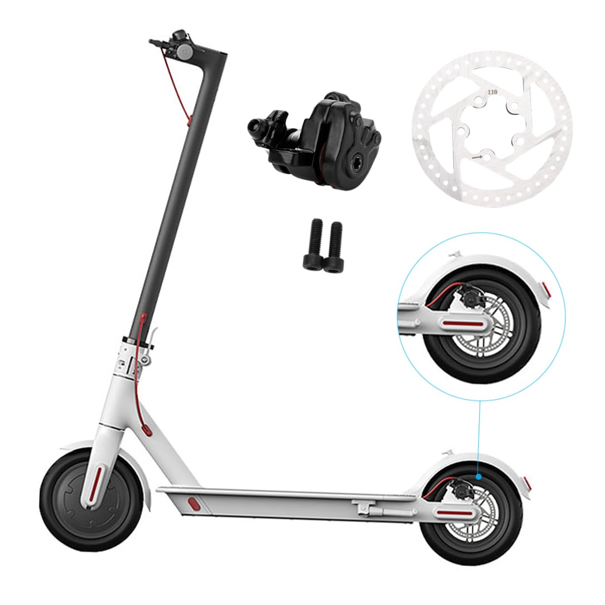 TOYANDONA Freno Disco per Scooter Pinza Freno Cavo e Disco di Sostituzione Realizzato in Materiale Resistente Facile da Installare