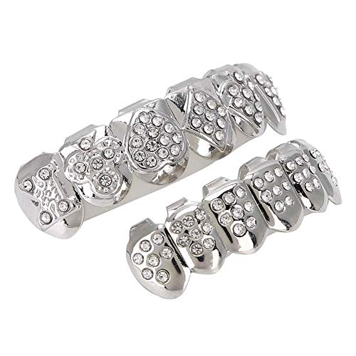 Tandheelkundige Grills, Tanden Set Hip Hop Bling Tanden Decoratie Voor Halloween Party Gift(Zilver) - Image 8