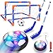 Tacobear Air Power Football Jouet Enfant Ballon de Foot Rechargeable avec Lumière LED et Portes Hover Hockey Soccer Ball Intérieur Extérieur Jeux Ballons de Football Cadeau pour Garcon Fille 3-12 Ans