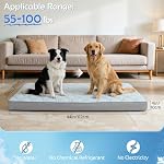 Q-Max>0.4 Cooling Dog Bed, 44" x 32" Orthopedic Dog Beds Large Sized, Waterproof Self-Cooling Pet Mat for Summer with Removable Washable Cover, Egg Crate Foam, Anti-Slip Bottom, Non-Gel, Blue